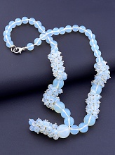 картинка Бусы Лунный камень Чешский хрусталь 50 см от магазина Wolves