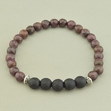 картинка Браслет 'SUNSTONES' Гранат Шунгит 19 см от магазина Wolves