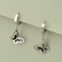 картинка Серьги 'Stainless Steel' Эмаль (родий) от магазина Wolves