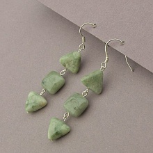 картинка Серьги 'SUNSTONES' Жадеит Серебро(925) от магазина Wolves