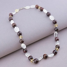 картинка Бусы 'SUNSTONES' Гранат Горный хрусталь Чешский хрусталь 46 см от магазина Wolves