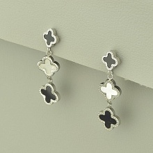 картинка Серьги 'Stainless Steel' Эмаль (родий) от магазина Wolves