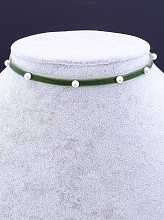 картинка Чокер 'FJ' Жемчуг Ткань 30 см от магазина Wolves