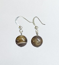 картинка Элитные Серьги Агат (Серый) №1 от магазина Wolves