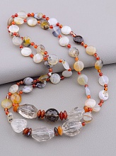 картинка Бусы Горный хрусталь Агат Сердолик 100 см от магазина Wolves