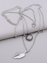 картинка Подвеска 'FJ' Агат Бижутерный сплав 66 см от магазина Wolves