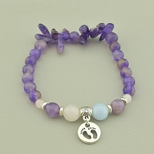 картинка Браслет 'SUNSTONES' Аметист Розовый кварц Кварц 18 см от магазина Wolves