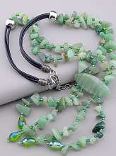 картинка Бусы Нефрит Чешский хрусталь 54 см от магазина Wolves