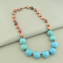 картинка Бусы 'SUNSTONES' Яшма Коралл Бирюза 59 см от магазина Wolves