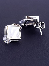 картинка Серьги 'XUPING' Перламутр (родий) от магазина Wolves