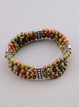 картинка Браслет из  Эпидота, зеленые, на резинке 'SUNSTONES' 18 см от магазина Wolves