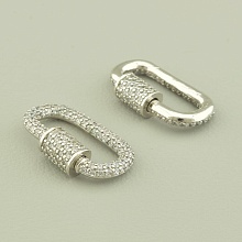 картинка Замочек Фианит 24х15мм (родий) от магазина Wolves