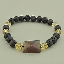 картинка Браслет 'SUNSTONES' Лава Агат Цитрин 20 см от магазина Wolves