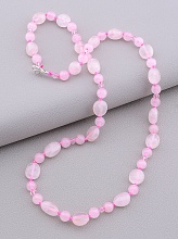 картинка Бусы 'SUNSTONES' Розовый кварц Горный хрусталь 50 см от магазина Wolves