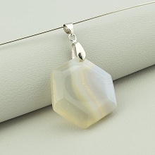 картинка Кулон из натурального граненого агата 35x30 мм от магазина Wolves