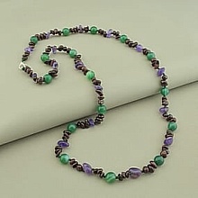 картинка Бусы 'SUNSTONES' Агат Аметист Гранат 69 см от магазина Wolves