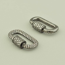 картинка Замочек Фианит 24х15мм (хром) от магазина Wolves