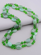 картинка Бусы Нефрит Чешский хрусталь 115 см от магазина Wolves