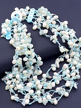 картинка Бусы Жемчуг Аквамарин 50 см от магазина Wolves