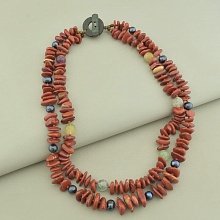 картинка Бусы Яшма Флюорит Жемчуг 48 см от магазина Wolves