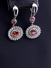 картинка Серьги 'FJ' Фианит (родий) от магазина Wolves