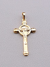 картинка Крестик позолоченный (18k) из медицинского сплава от магазина Wolves