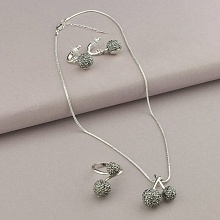 картинка Набор Подвеска+Кольцо+Серьги 'Winniana' Фианит 45 см (родий) от магазина Wolves